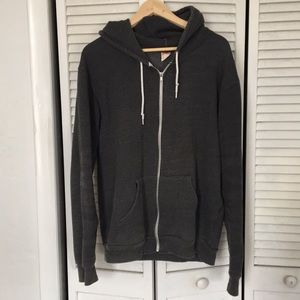 American Apparel F497 Grey Fleece zip up hoodie